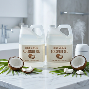 Aceite de Coco Virgen Puro Orgánico, Prensado en Frío, Natural, Grado Alimenticio, Aceite Portador Fraccionado para Cabello, Piel, Masajes, Belleza y Cocina - Product Image 4