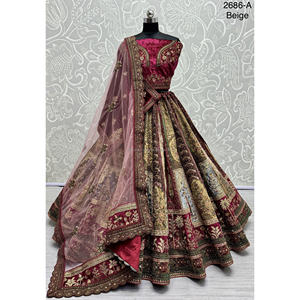 Nupcial Indio Desgaste Terciopelo Colecciones Para Novia Con Zarkhan Trabajo Por Fabzone - Product Image 4