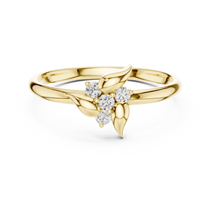 Bague Moissanite de mariée traditionnelle 10K Bagues en diamant en or jaune - Product Image 4