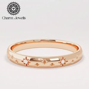 Bague de fiançailles Charm Jewells en or 18 carats plaqué or avec moissanite, coupe coussin classique pour femme, sertie à griffes, motif végétal - Product Image 5