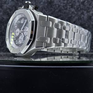 Montre pour homme de luxe avec bracelet intégré en acier inoxydable mécanique de qualité supérieure, style designer, chronographe, étanche 10 bars - Product Image 3