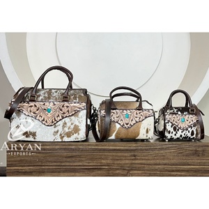 Latest Style Luxury Cowhide 11'' Speedy Bag Tooled Leather Western Handbag with Shoulder & Crossbody Spacious Travel Duffel Bags - Product Image 1