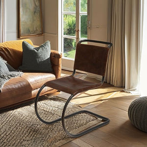 Silla de Comedor Moderna de Lujo, de Madera, con Tapicería de Cuero, Patas de Metal, Plegable y Portátil, para Oficina, Sala de Estar, Hotel - Product Image 1