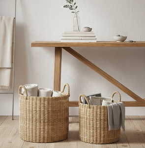 Wholesale Premium Quality Customizable Sizes Handwoven Seagrass Eco-Friendly Detachable Design Folding <b>Storage</b> <b>Basket</b> <b>Rectangle</b> - Product Image 3