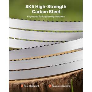 Lame de scie à ruban en acier au carbone haute résistance SK5 de 150 pouces, 4 TPI, 18 HRC, dents affûtées, 0,75 pouce, remplacement pour scie principale - Product Image 2