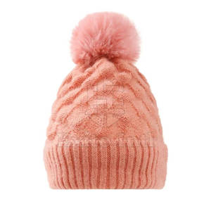 Gorros de Piel con Logotipo Personalizado, Gorros de Invierno de Alta Calidad con Pompón para Mujer - Product Image 5