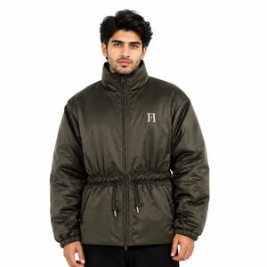 Custom Men's Padded Winter <b>Jacket</b> Stand Collar Adjustable Waist Lightweight Men's <b>Jackets</b> Insulated Outerwear Wholesale OEM ODM - Product Image 1