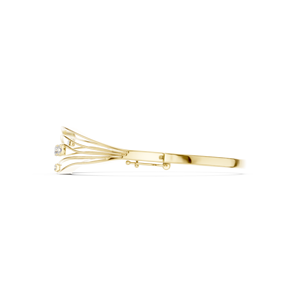 Bracelet jonc ouvert en or jaune de luxe avec diamants et cristaux, élégant pour femme, idéal pour mariage et anniversaire - Product Image 5