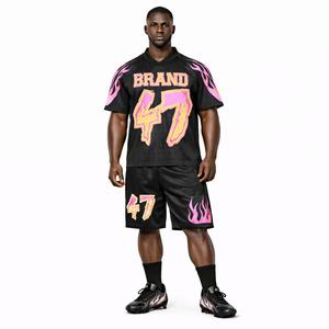 Ensemble de maillot et short de football américain de qualité supérieure, uniforme sportif respirant, vêtements d'équipe personnalisés pour les entraînements et les matchs - Product Image 2