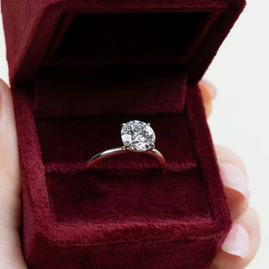 Bague solitaire en diamant de laboratoire taille ronde 1,00 ct, or jaune 18K/14K/10K, bijoux fins minimalistes pour fiançailles et mariage, vente en gros - Product Image 3