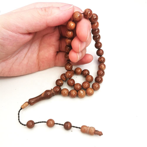 Al por mayor: Cuentas de oración árabes de semillas de Kuka naturales, Tasbeeh islámico, redondas de 9mm, 33 cuentas, Tasbih, Rosario musulmán, Misbaha, Sibha - Product Image 3