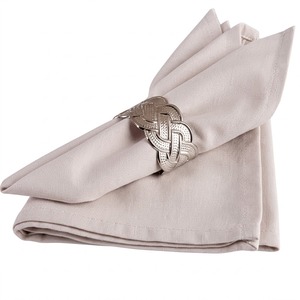 Porte-serviettes en métal argenté de luxe, élégant, avec bordure perlée et motif floral, pour mariage, hôtel, maison, table à manger - Product Image 4