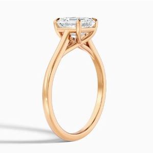 2Carat Asscher Cut Moissanite Engagement Wedding <b>Ring</b> 925 Sterling <b>Silver</b> Gold Plated <b>Solitaire</b> Vintage Inspired Elegant Luxury - Product Image 3