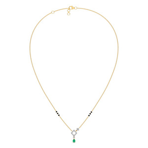 จี้หยดน้ำมรกตพร้อมสร้อยคอลูกปัดเพชร - Product Image 4