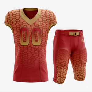 Maillot de football américain pour homme 100 % polyester séchage rapide, impression numérique personnalisée du nom de l'équipe sur le devant, anti-bactérien, respirant, manches courtes - Product Image 1