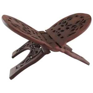 Support de Coran en bois artisanal Rehal avec sculptures florales, style artistique rustique minimaliste moderne, support spirituel - Product Image 2