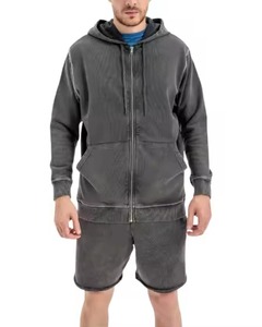 New Arrival Fashion Breathable <b>Polyester</b>/Cotton Winter Shorts and Hoodie <b>Jogger</b> Set for <b>Men</b> & Unisex with Custom Logo - Product Image 1