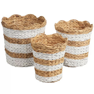 Water Hyacinth Basket Hot Sale Handmade Natural Eco Friendly Multi Use Storage Organizer Home Decor Wholesale Manufacturer - Product Image 2