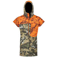 Veste de chasse imperméable et silencieuse pour homme, camouflage orange vif, à capuche, pull-over tactique pour la pêche, la randonnée et la protection contre le vent