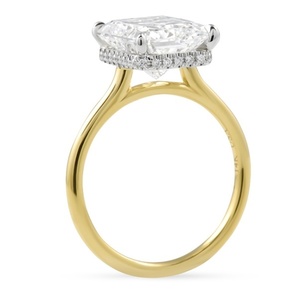 Classic 4.5 CT Radiant Cut Solitaire Engagement Ring Solid Yellow Gold Band with White Gold Basket IGI certified diamond ring - Product Image 4
