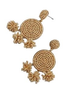 ต่างหูปักลูกปัดลายดอกกุหลาบทำด้วยมือดีไซน์ใหม่ต่างหูแฟนซีสุดน่ารักทันสมัยทันสมัยดูหรูหราล่าสุดจากอินเดีย - Product Image 2