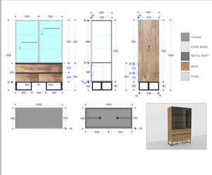 ตู้เก็บภาชนะแบบคู่ทันสมัยพร้อมบานกระจก ชั้นวางของสำหรับห้องรับประทานอาหารและห้องครัว คุณภาพพรีเมียม ทนทาน ตกแต่งด้วยไม้ - Product Image 2