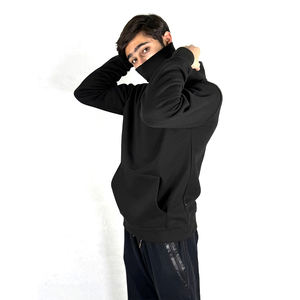 Sudadera con Capucha Negra de Doble Capa con Logotipo Personalizado para Hombre, Sudadera con Doble Capa y Doble Tejido, Sudadera Cálida de Invierno con Doble Capucha - Product Image 4