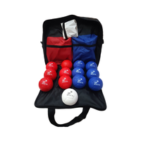 LITTLE VILL INDUSTRIES Ensemble de boules de boccia paralympiques en cuir synthétique cousues à la main de haute qualité (13 boules, sac de transport robuste)