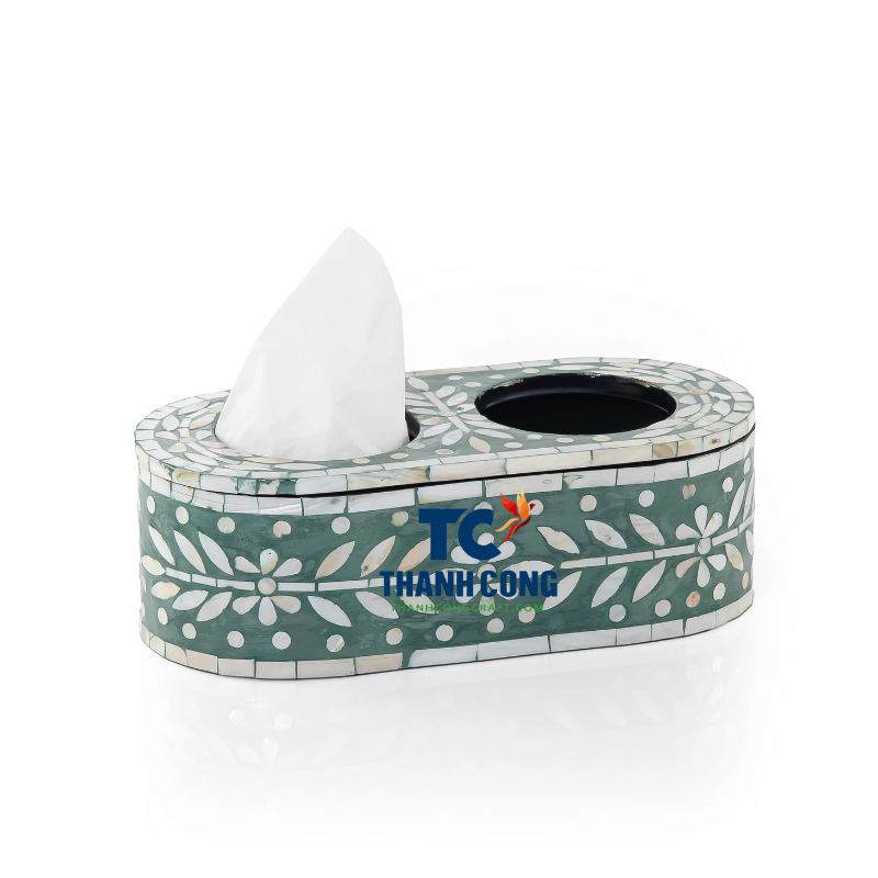 Top Selling Square Design Mother of Pearl Tissue Box Handcrafted Lacquerware for Living Room Bedroom & Hotel Decor VietNam