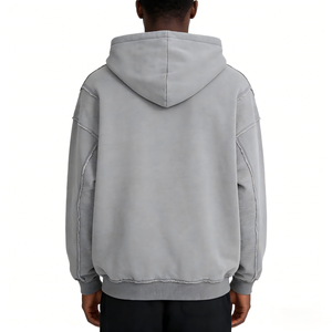 Sudadera con Capucha Personalizada para Hombre, 550 g/m², 100% Algodón, Invierno, Oversize, Bordado 3D, Forro Polar, Antiarrugas, Color Sólido - Product Image 3