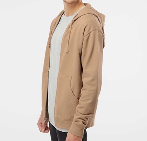 Sweat-shirt polaire zippé à capuche pour homme, couleur unie, coupe décontractée, vêtement d'automne, marque privée, vente en gros - Product Image 5