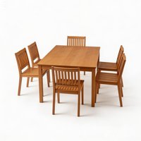 Juego de Mesa y Sillas de Comedor de Madera de Teca Premium para Patio, Restaurante, Hotel, Jardín, Patio Trasero, Muebles Duraderos para Exteriores