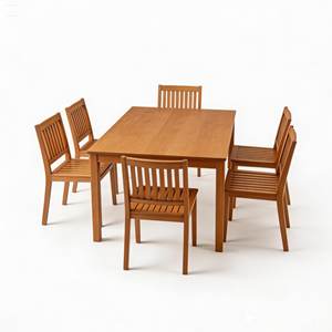 Juego de Mesa y Sillas de Comedor de Madera de Teca Premium para Patio, Restaurante, Hotel, Jardín, Patio Trasero, Muebles Duraderos para Exteriores - Product Image 3