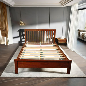 DISICO Wooden <b>Bed</b> <b>Queen</b> <b>Size</b> Reddish Brown Traditional Modern Bedroom Furniture - Product Image 2