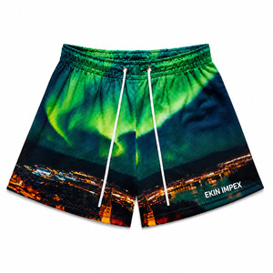 Pantalones Cortos de Baloncesto Ecológicos con Estampado por Transferencia de Calor Personalizados para Hombre, Transpirables, de 180g, con Bolsillos, Deportivos, OEM, Anti-UV - Product Image 1