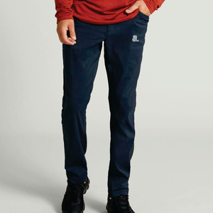Pantalones Casuales Azul Oscuro para Hombre, Cintura Elástica, Transpirables, de Poliéster, Corte Recto, con Logotipo en la Pierna Derecha, para Otoño - Product Image 1