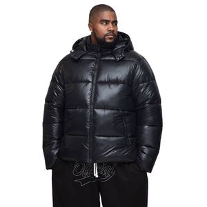 Chaqueta Acolchada de Lona Informal para Invierno, con Logotipo Personalizado, Cortavientos e Impermeable para Hombre, con Cuello Alto - Product Image 1