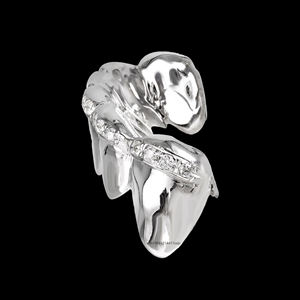 SHREYA DIAM Grillz dentaires en argent 925 plaqué or, argent poli, sertissage griffes en moissanite, style minimaliste Hip Hop - Product Image 3