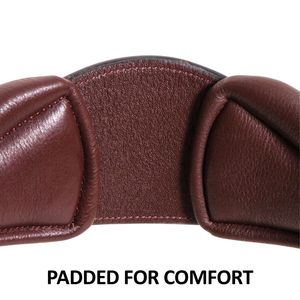 Cabezada para caballo estilo western ajustable, trenzada a mano, de cuero genuino, con frenteal recto de cuero crudo marrón, Cuero marrón 517 - Product Image 6