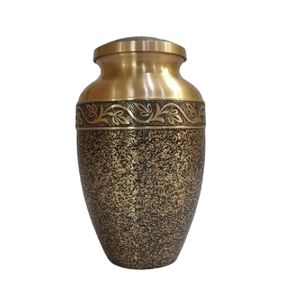 Modern Antique Keepsake Urn Human Ashes Velvet Heart Case Funnel Beautiful Peaceful Dark Blue Brass Handmade Eco-Friendly Decor - Product Image 1
