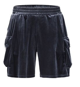 Shorts cargo en velours pour homme, taille haute, couleur unie, taille élastique, décontractés, avec poches - Product Image 6