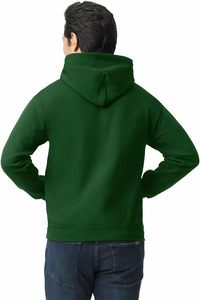 Sudadera con Capucha de Forro Polar Verde para Hombre, Corte Regular, Informal, con Bolsillo, Color Sólido, Tejido de Punto, Impresión Digital, 100% Algodón, Invierno - Product Image 3