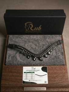 สายรัดหน้าผากม้าหนังแท้ Rub International ประดับคริสตัล รุ่น 7860B ขนาดใหญ่ 42 ซม. พร้อมตารางขนาด - Product Image 2