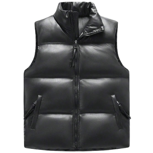 Chaleco Acolchado Brillante Sin Mangas para Hombre, Estilo Vintage, Impermeable, Ecológico, Ligero y Cálido para Otoño e Invierno - Product Image 1