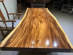 Table à manger rectangulaire en bois rustique éco-responsable faite à la main, design moderne, stable, 6 places, pieds en métal, meubles pour la maison - Product Image 2