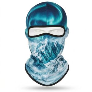 หน้ากากบาลาคลาวาแบบซับลิเมชั่นสีฟ้าใส รุ่น Ice Blue Glacier ผลิตจากโพลีเอสเตอร์คุณภาพสูง ระบายอากาศได้ดี เก็บความร้อน ยืดหยุ่น เหมาะสำหรับกีฬากลางแจ้งในฤดูหนาว - Product Image 1