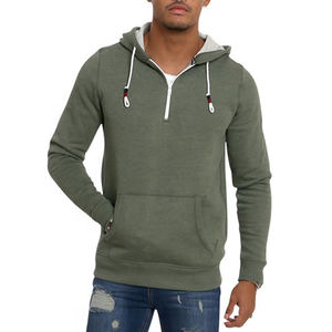 Mens Half Zip Pullover Hoodie Casual Long Sleeve Hooded Sweatshirt Slim Fit Kangaroo Pocket Drawstring Hoodie Cotton Blend - Product Image 1