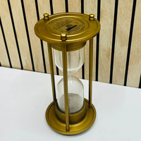 Sablier en aluminium plaqué or 8'' avec motif animal 3D et ange |   Pièce de table décorative vintage en fonte pour la remise des diplômes (Otto 1869)