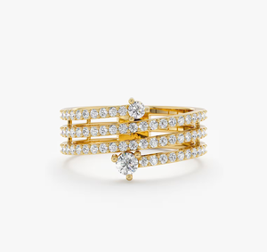 Bague de mariage vintage en or de qualité supérieure avec diamant cultivé en laboratoire, taille brillant rond, certifiée IGI, pour elle - Product Image 1