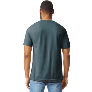 เสื้อยืดผู้ชาย CVC สีน้ำเงิน สีเหล็ก พรีเมียม ผ้าคอตตอนผสม แขนสั้น ระบายอากาศได้ดี น้ำหนักเบา เสื้อลำลอง เสื้อเปล่า - Product Image 2